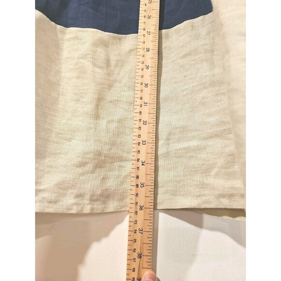 Via Signoria Striped Linen Midi Dress Large Blue White Made in Italy Boho Hippie - Picture 8 of 8